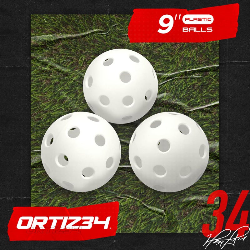 Ortiz34 Bat & Ball Set - Graffiti Plastic Bat & Ball Homerun Set- David Ortiz Backyard Baseball Set for Youth, Kids, Teenagers, Adults (Bat & Ball Set, Red) - Image 3